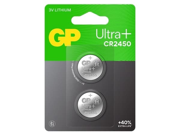 GP knapcelle, Lithium, CR2450, 2-pak
