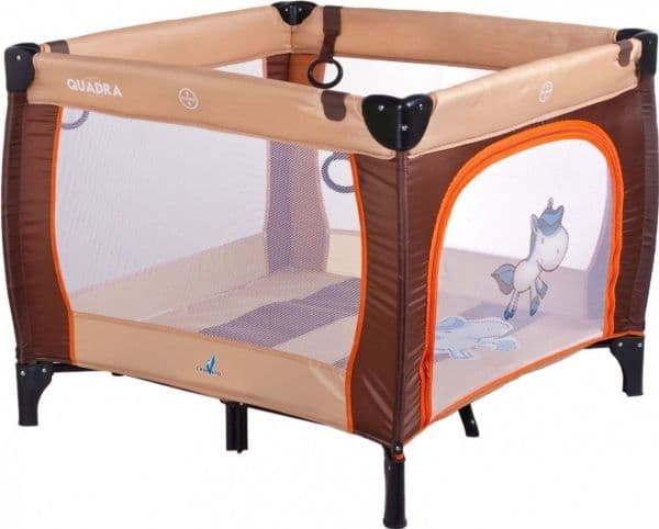Caretero hopfällbart lekhage Quadra, brun