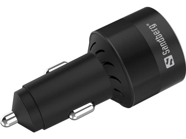 Sandberg Active - Strömadapter för bil - 130 Watt - 3 utdatakontakter (USB-C, USB)