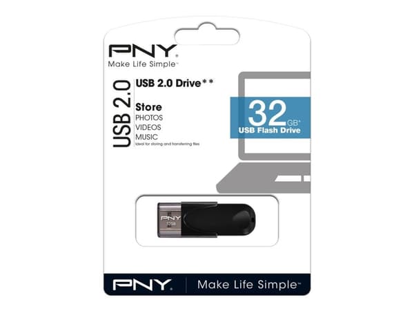 PNY Attaché 4 - USB-flashstasjon - 32 GB - USB 2.0