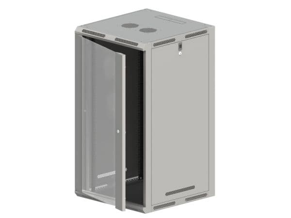 ALANTEC - Skåp - väggmontering, golvmontering - grå - 21U - 19"