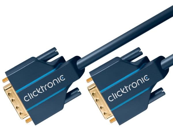 ClickTronic 2m DVI-D Connection, 2 m, DVI-D, DVI-D, Blå, Gull, 7,92 Gbit/s