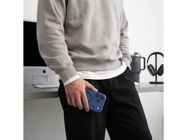 Tech-Protect Magmat Magsafe CC Case for iPhone 17 Pro Max / 18 Pro Max - Transparent Navy Blue