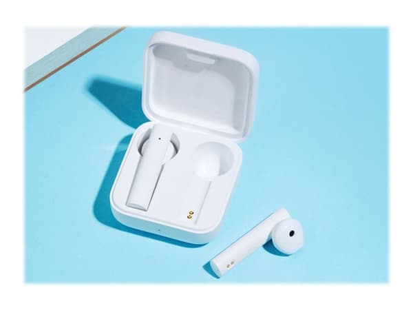 Xiaomi MI True Wireless Earphones 2 Basic - True wireless-hörlurar med mikrofon - öronknopp - Bluetooth - vit