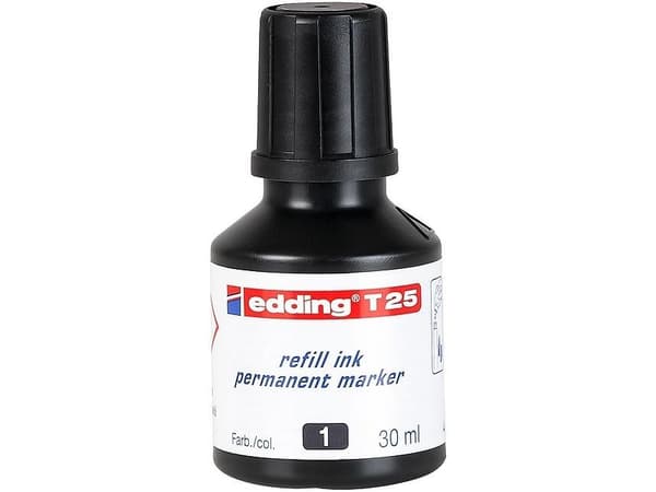 edding T 25 - Bläck - permanent - svart - 30 ml