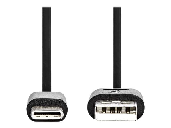 Nedis USB-kaapeli, USB 2.0, 2 m, USB-C – USB-A, 0,48 Gbit/s, musta (CCGB60600BK20)