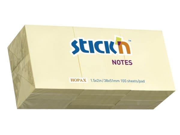 Notes, BNT Stick´n, Notes, gul, 38x50mm pakke a 12 stk