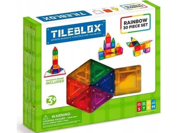 Tileblox Rainbow 30 pcs w/magnetic board