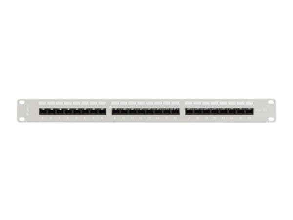 PATCHPANEL 24 PORTAR 1U 19" CAT.6A UTP MED KABELARRANGÖR LANBERG GRÅ