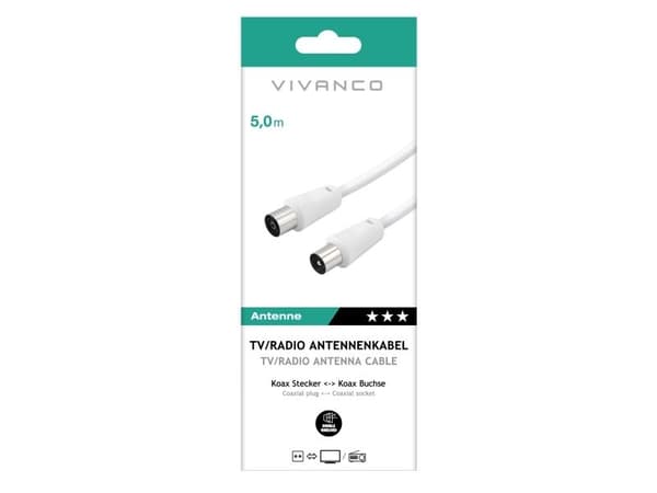 Vivanco antennekabel Han/Han 50 dB