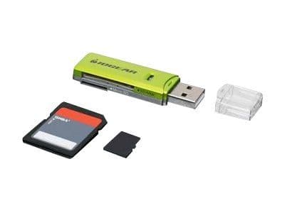 IOGEAR SD/MicroSD/MMC Card Reader/Writer GFR204SD - Kortleser (MMC, SD, RS-MMC, microSD, SDHC, microSDHC, SDXC) - USB 2.0