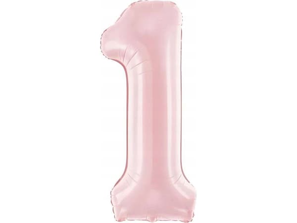 Ilmapallo numero 1 86cm vaaleanpunainen 76136