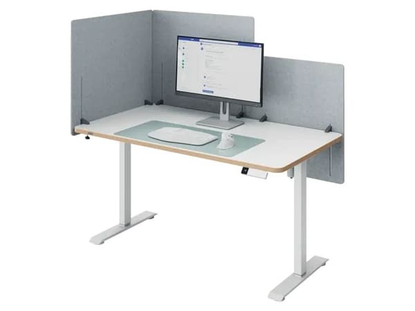 Bordskærm, Leitz, 800x700mm højdejusterbar, grå