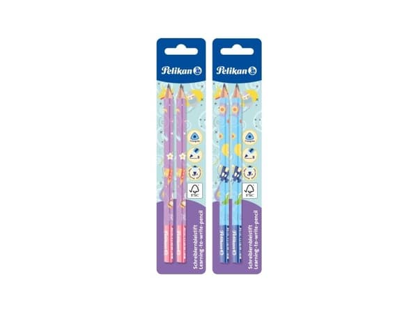 Pelikan 807395, B, Blandade färger, Triangulär, Blåsa, 2 styck
