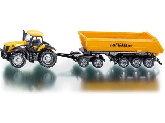 Siku 1858, Traktor modell, Plast, Sort, Gul