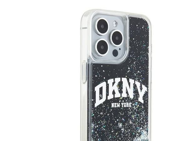 DKNY Liquid Glitter Big Logo iPhone 14 Pro Max Case - Black