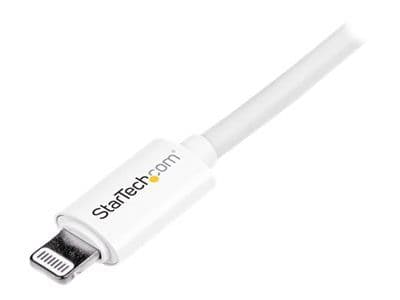 Startech 2m (6ft) Long White Apple 8-pin Lightning Connector to USB Cable for iPhone / iPod / iPad - Charge and Sync Cable (USBLT2MW) - Lightning-k...