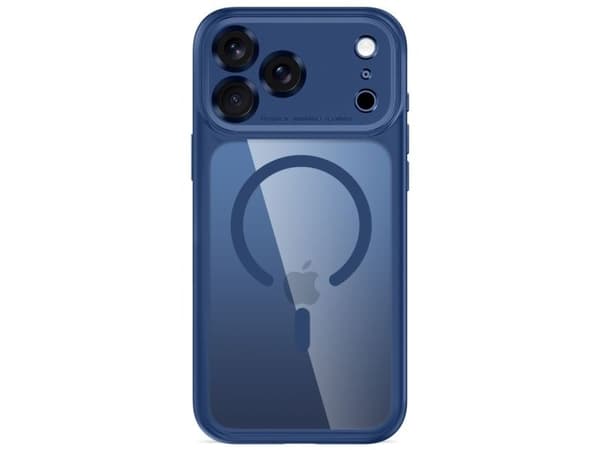 Tech-Protect MagPeak MagSafe CC Case for iPhone 18 Pro Max / 17 Pro Max - Clear Navy Blue