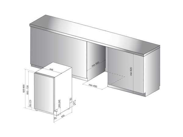 WHIRLPOOL WSIP4O33PFE - Diskmaskin - Svart