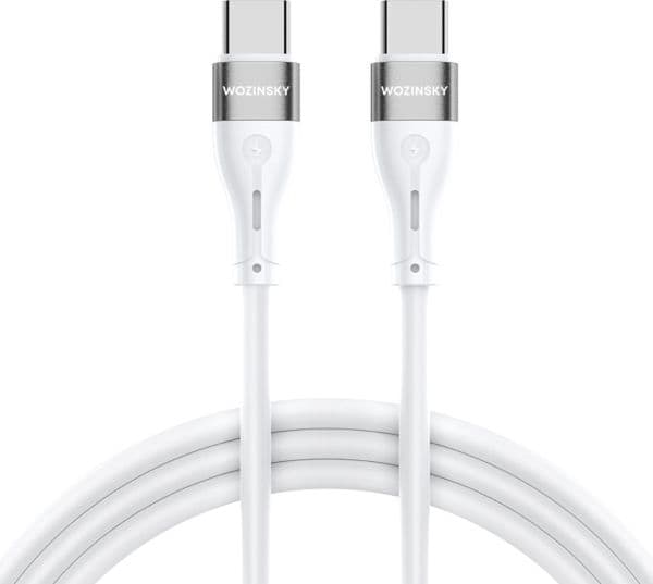 Wozinsky WSTCC2 USB-C / USB-C PD 65W -kaapeli 2 m - valkoinen