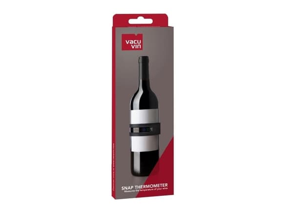 Vacu Vin 7236303, Festbart flasketermometer, Skala, Grafitt, 4 - 22 °C