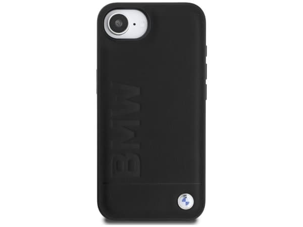 BMW skinn hot stamp-deksel til iPhone 16e - sort