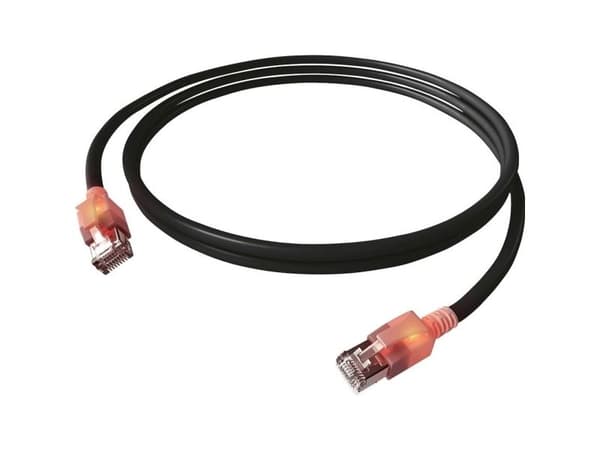 EasyLan CS1OSADAD0010, 1 m, Cat6a, S/FTP (S-STP), RJ-45, RJ-45, Sort