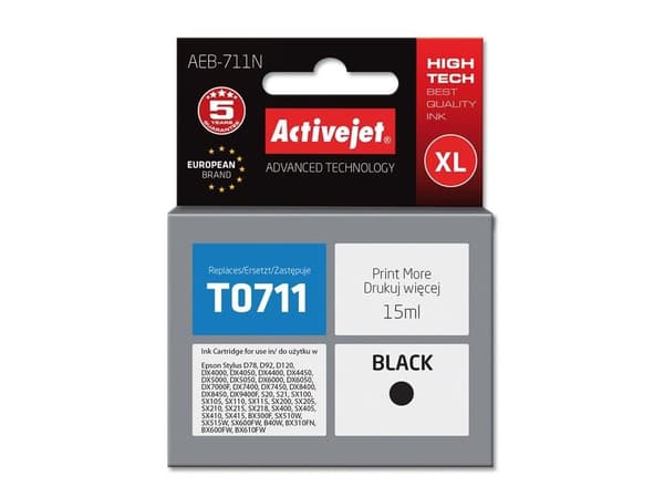 Activejet-blekk AEB-711N / T0711 (svart)