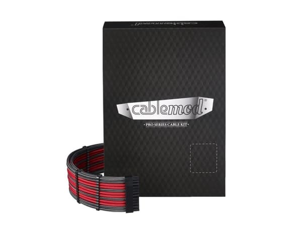 CableMod PRO Series ModMesh RT-Series - Strömkabelsats - formpressad - röd, kol