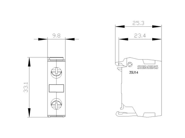 Siemens 3SU1400-1DA50-1AA0 Terminal 1 st