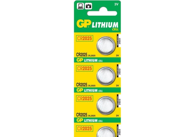 GP knapcelle, Lithium, CR2025, 5-pak