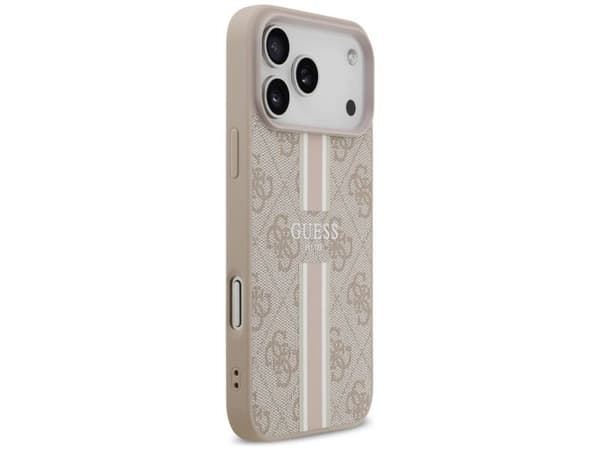 Guess 4G Printed Stripes MagSafe-deksel til iPhone 17 Pro Max - rosa