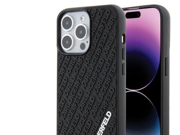 Karl Lagerfeld 3D gummicover med Multi Logo til iPhone 15 Pro Max - lajittelu