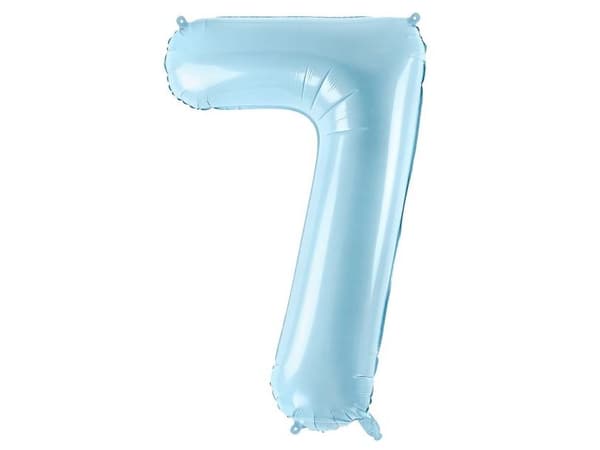 Lyseblå tallballonger, 86 cm