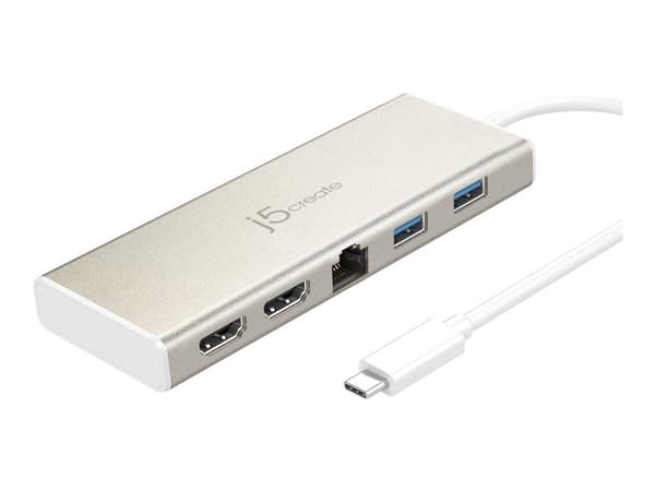 j5create JCD381-N - Dockningsstation - USB-C - 2 x HDMI - 1GbE