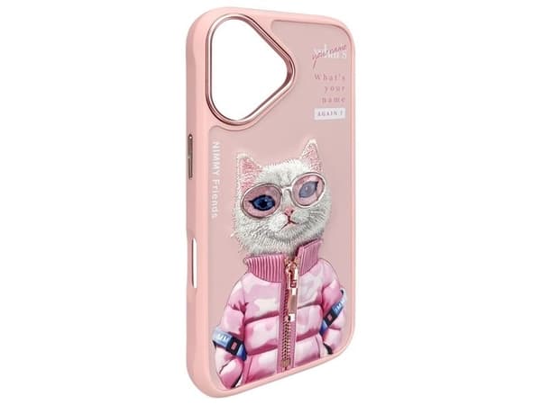 Nimmy Cool&Cute 2.0 kattedeksel til iPhone 16 - rosa