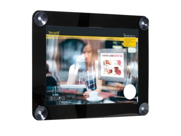 Securit® dobbeltsidet A3 vinduesdisplay ramme i sort