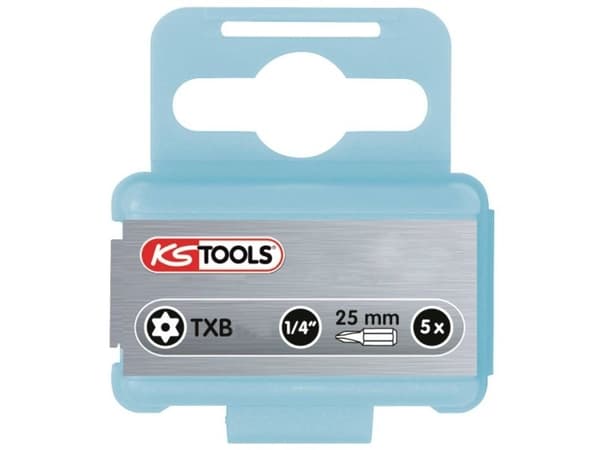 KS Tools 910.2357, 5 stykker, Torx Plus, TX27, 1/4, Rustfritt stål, 25 mm