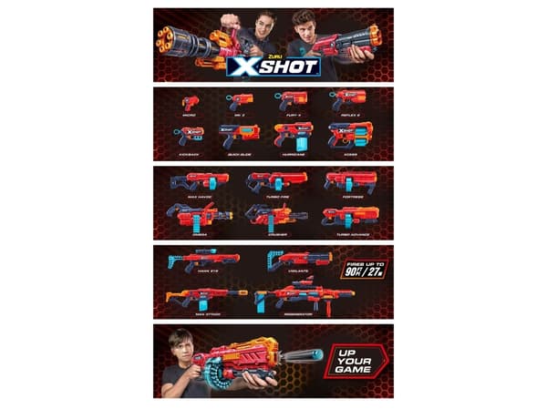 X-Shot Excel Double Micro Micro Foam Dart Blaster Combo Pack (8 tikkaa 3 tölkkiä)