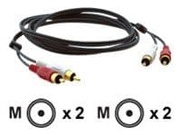 Kramer Electronics 2xRCA, M/M, 1.8m, RCA, Uros, RCA, Uros, 1,8 m, Musta