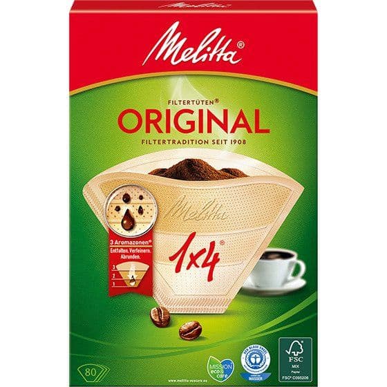 Melitta Kaffefilter 1x4 - 80 stk.