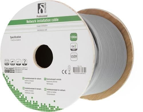DELTACO TP-70 - Samlet kabel - 100 m - SFTP - CAT 7 - grå