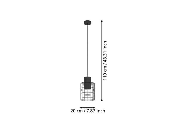 EGLO MILLIGAN pendellampe E27 Ø200 sort