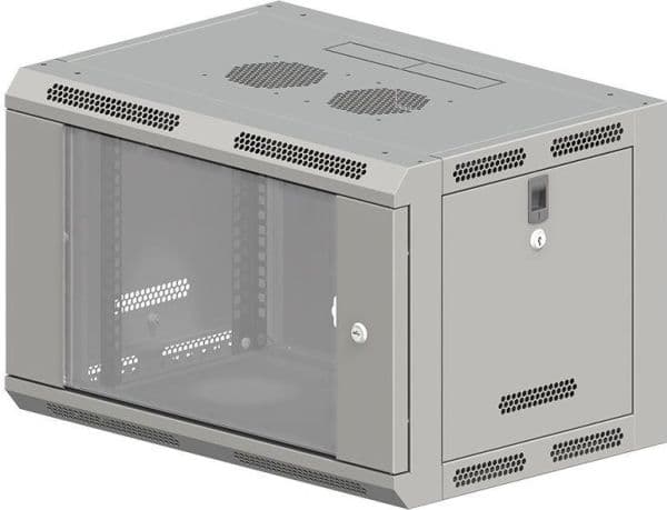 ALANTEC - Skåp - väggmontering - grå - 9U - 19"