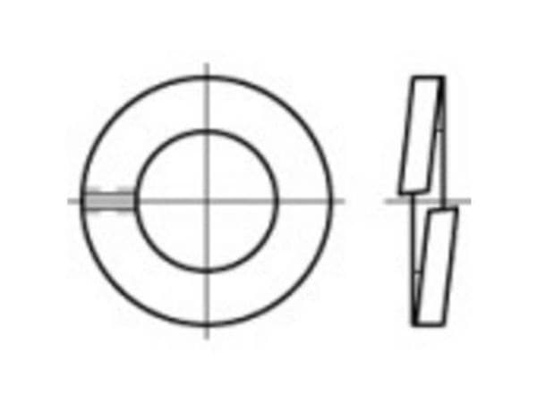 TOOLCRAFT fjærskive innvendig diameter 12,2 mm DIN 127 rustfritt stål 500 stk