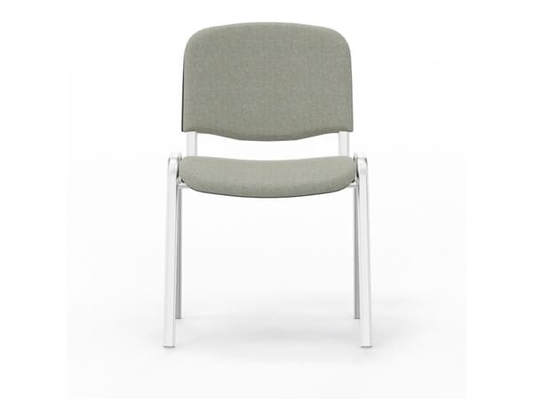 Iso stol, grön med aluminiumgrå stolben