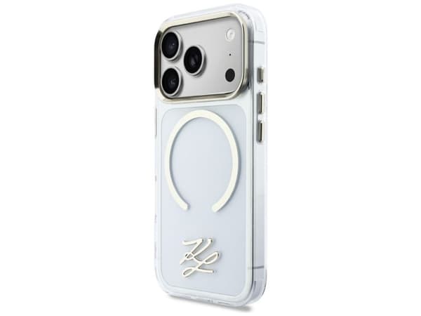 Karl Lagerfeld IML KL Script Logo MagSafe Case for iPhone 17 Pro Max - Clear