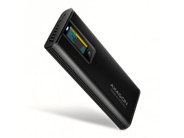 AXAGON EEM2-SD2B USB-C 10Gbps - M.2 NVMe & SATA SSD display-box