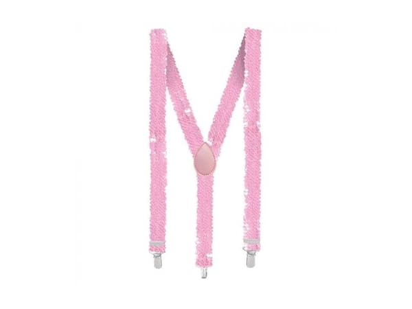 Tandställning med rosa paljetter