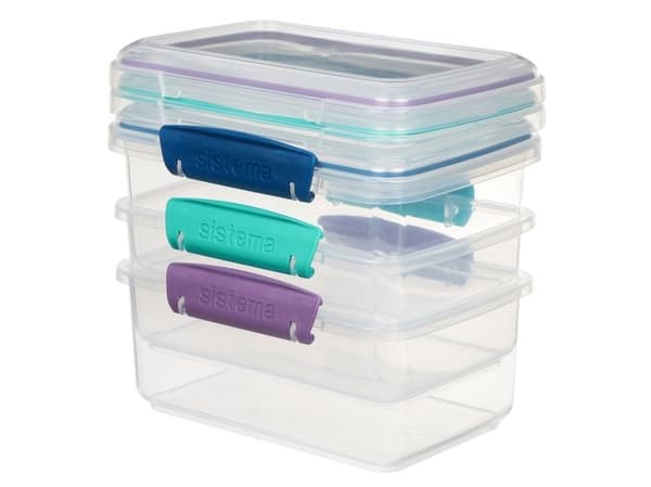 Sistema - 1L Rectangular Accents 3 Pack